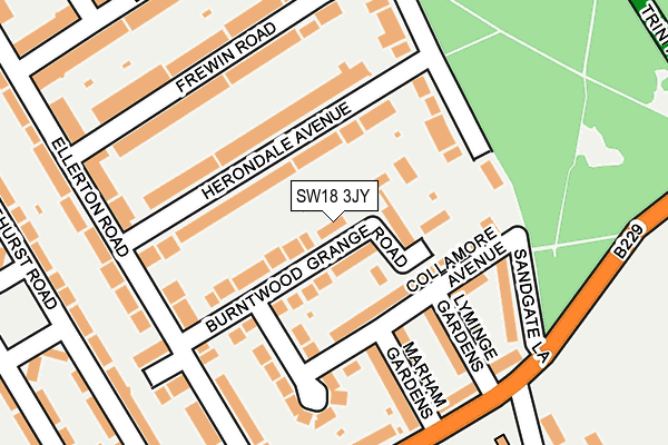 SW18 3JY map - OS OpenMap – Local (Ordnance Survey)