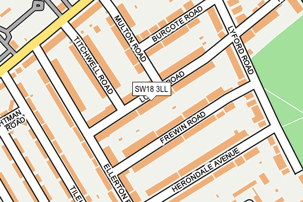 SW18 3LL map - OS OpenMap – Local (Ordnance Survey)