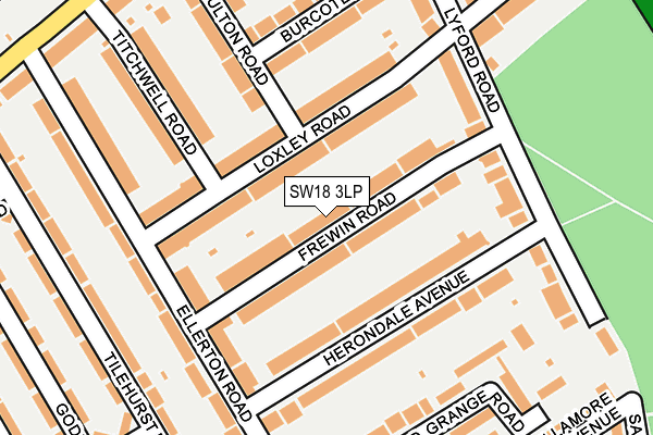 SW18 3LP map - OS OpenMap – Local (Ordnance Survey)