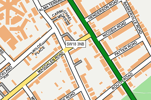 SW18 3NB map - OS OpenMap – Local (Ordnance Survey)