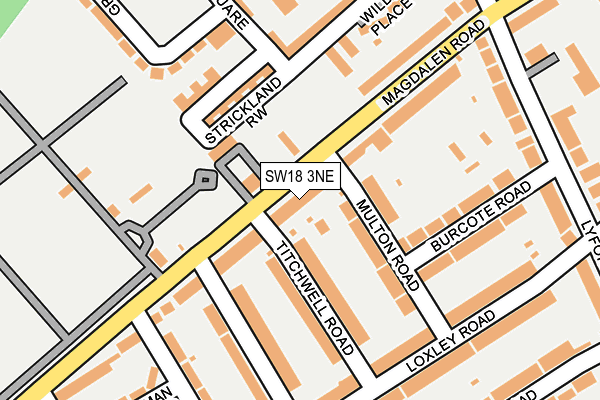 SW18 3NE map - OS OpenMap – Local (Ordnance Survey)