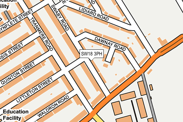SW18 3PH map - OS OpenMap – Local (Ordnance Survey)