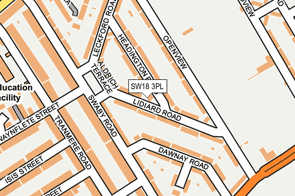 SW18 3PL map - OS OpenMap – Local (Ordnance Survey)