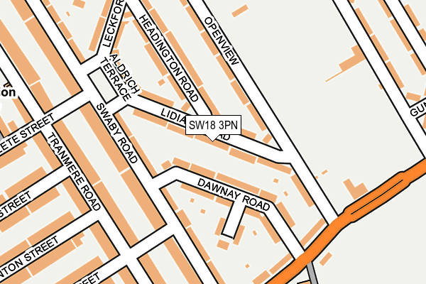 SW18 3PN map - OS OpenMap – Local (Ordnance Survey)