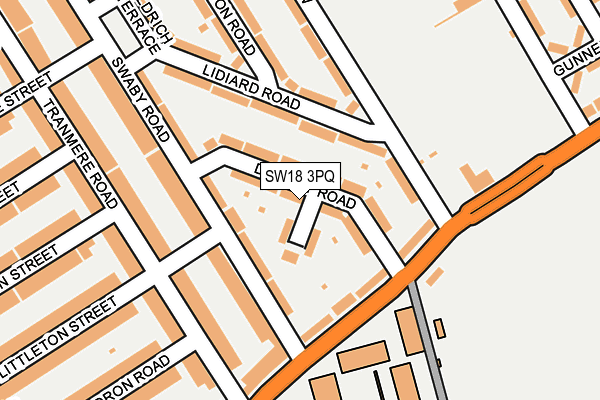SW18 3PQ map - OS OpenMap – Local (Ordnance Survey)