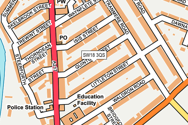 SW18 3QS map - OS OpenMap – Local (Ordnance Survey)