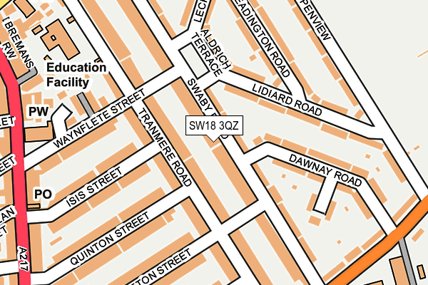 SW18 3QZ map - OS OpenMap – Local (Ordnance Survey)