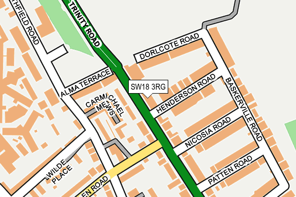 SW18 3RG map - OS OpenMap – Local (Ordnance Survey)