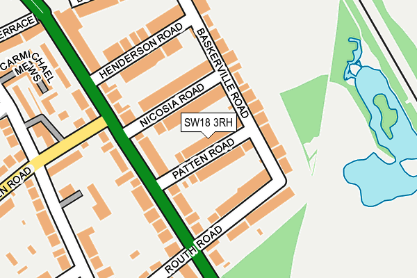 SW18 3RH map - OS OpenMap – Local (Ordnance Survey)