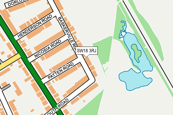 SW18 3RJ map - OS OpenMap – Local (Ordnance Survey)