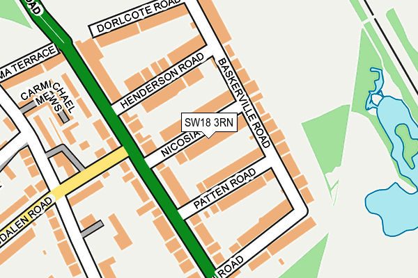 SW18 3RN map - OS OpenMap – Local (Ordnance Survey)