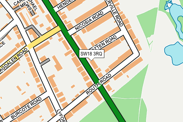 SW18 3RQ map - OS OpenMap – Local (Ordnance Survey)