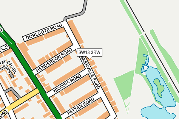 SW18 3RW map - OS OpenMap – Local (Ordnance Survey)