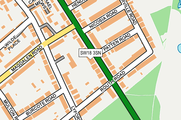 SW18 3SN map - OS OpenMap – Local (Ordnance Survey)