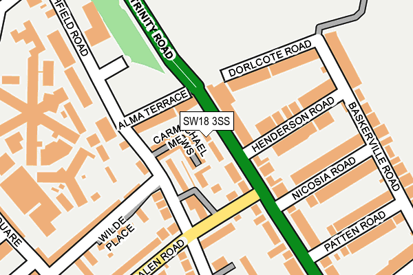 SW18 3SS map - OS OpenMap – Local (Ordnance Survey)