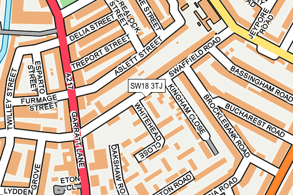 SW18 3TJ map - OS OpenMap – Local (Ordnance Survey)