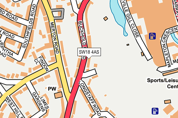 SW18 4AS map - OS OpenMap – Local (Ordnance Survey)