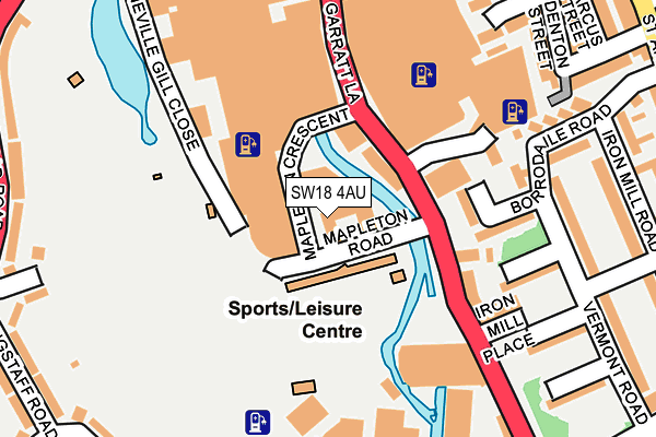 SW18 4AU map - OS OpenMap – Local (Ordnance Survey)
