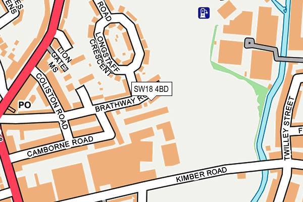SW18 4BD map - OS OpenMap – Local (Ordnance Survey)