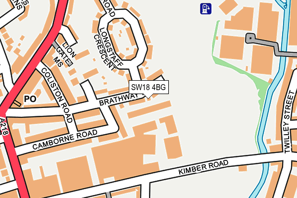 SW18 4BG map - OS OpenMap – Local (Ordnance Survey)