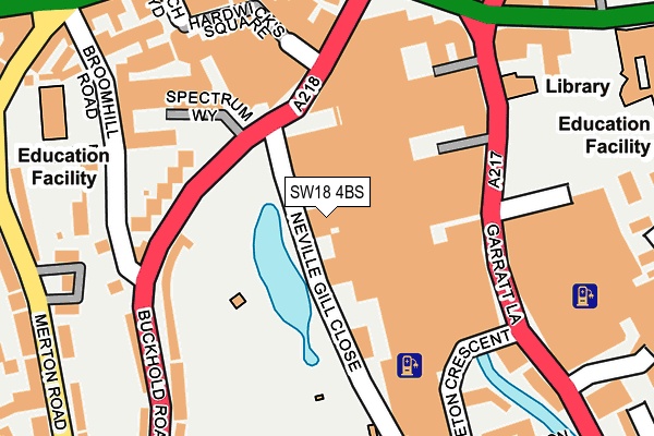 SW18 4BS map - OS OpenMap – Local (Ordnance Survey)
