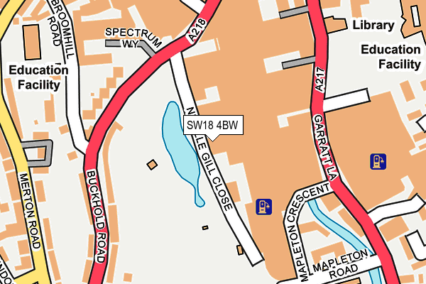 SW18 4BW map - OS OpenMap – Local (Ordnance Survey)