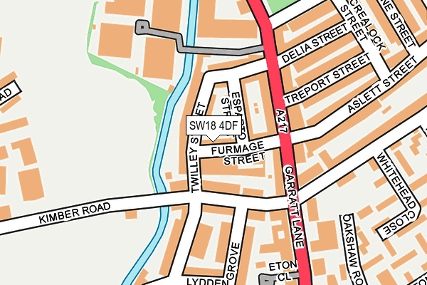 SW18 4DF map - OS OpenMap – Local (Ordnance Survey)