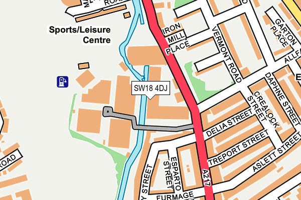 SW18 4DJ map - OS OpenMap – Local (Ordnance Survey)