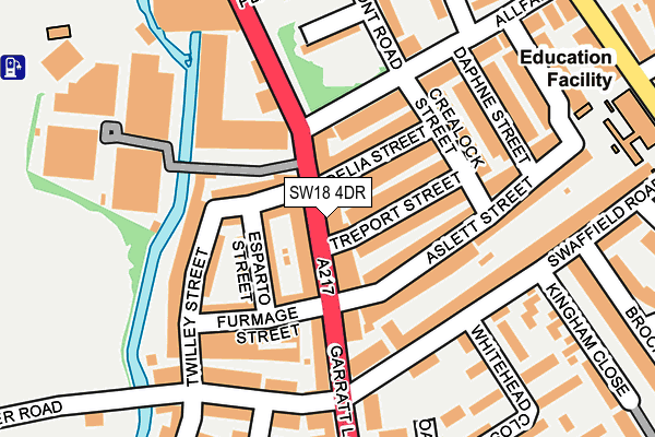 SW18 4DR map - OS OpenMap – Local (Ordnance Survey)
