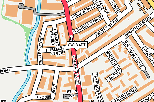 SW18 4DT map - OS OpenMap – Local (Ordnance Survey)