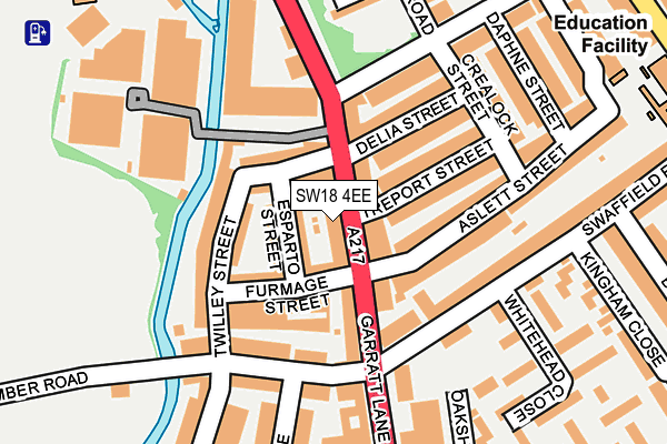 SW18 4EE map - OS OpenMap – Local (Ordnance Survey)