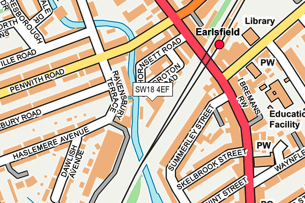SW18 4EF map - OS OpenMap – Local (Ordnance Survey)