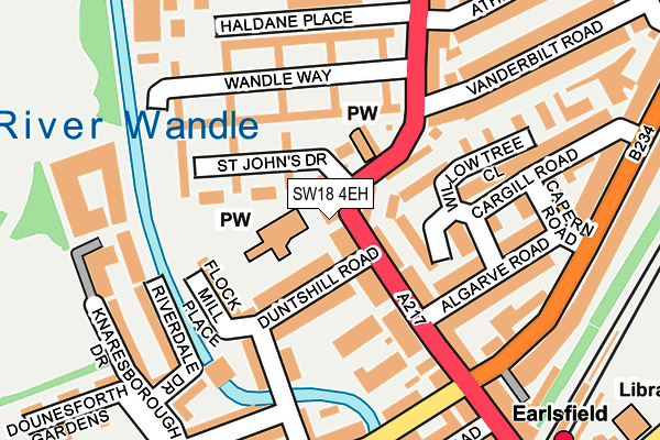 SW18 4EH map - OS OpenMap – Local (Ordnance Survey)