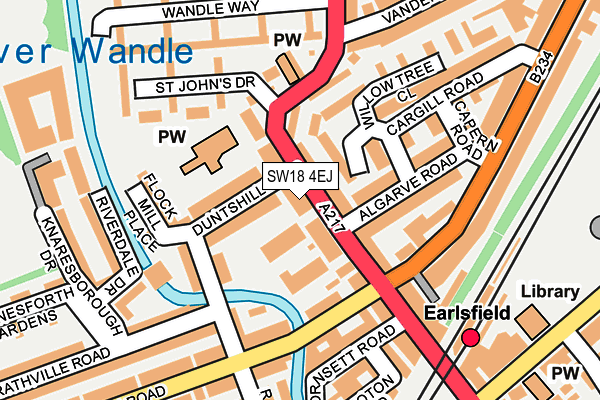 SW18 4EJ map - OS OpenMap – Local (Ordnance Survey)