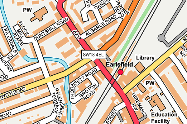 SW18 4EL map - OS OpenMap – Local (Ordnance Survey)