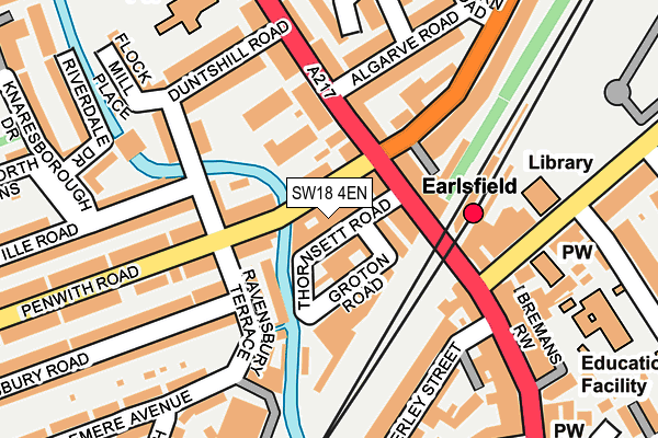 SW18 4EN map - OS OpenMap – Local (Ordnance Survey)