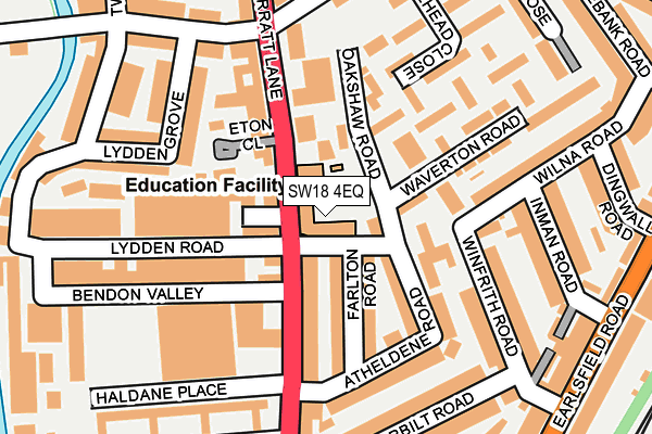 SW18 4EQ map - OS OpenMap – Local (Ordnance Survey)