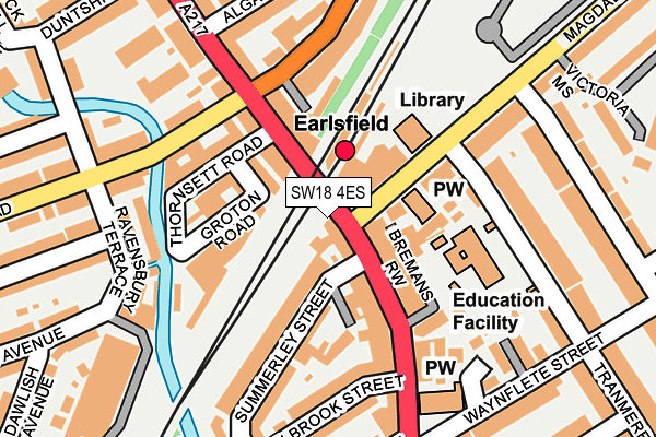 SW18 4ES map - OS OpenMap – Local (Ordnance Survey)