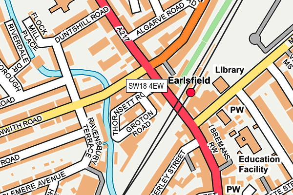 SW18 4EW map - OS OpenMap – Local (Ordnance Survey)