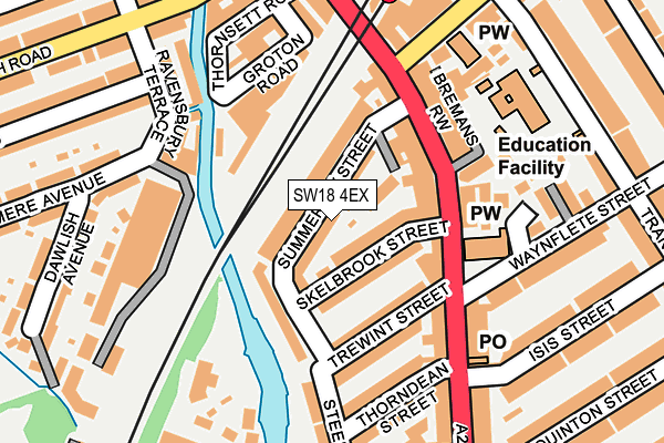 SW18 4EX map - OS OpenMap – Local (Ordnance Survey)