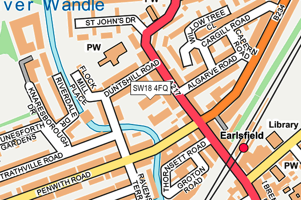 SW18 4FQ map - OS OpenMap – Local (Ordnance Survey)