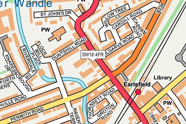 SW18 4FR map - OS OpenMap – Local (Ordnance Survey)