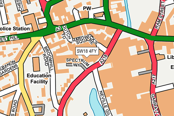 SW18 4FY map - OS OpenMap – Local (Ordnance Survey)