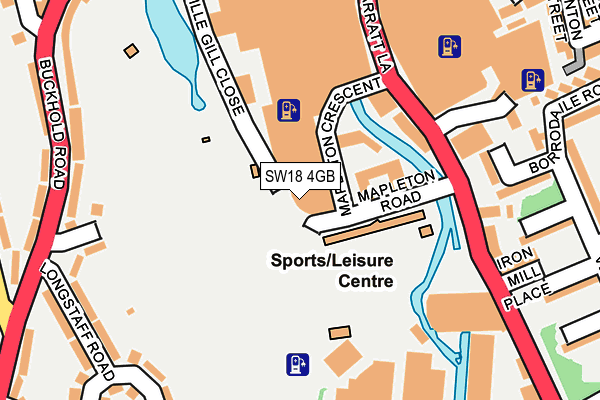 SW18 4GB map - OS OpenMap – Local (Ordnance Survey)