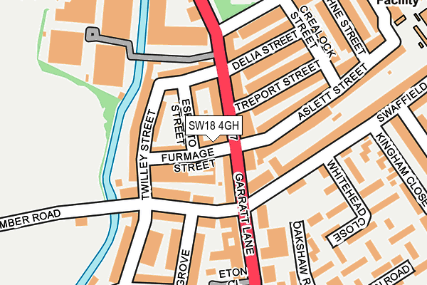 SW18 4GH map - OS OpenMap – Local (Ordnance Survey)
