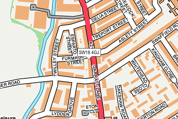 SW18 4GJ map - OS OpenMap – Local (Ordnance Survey)