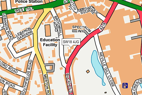 SW18 4JG map - OS OpenMap – Local (Ordnance Survey)