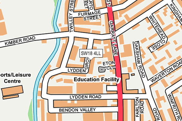 SW18 4LL map - OS OpenMap – Local (Ordnance Survey)