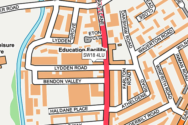 SW18 4LU map - OS OpenMap – Local (Ordnance Survey)