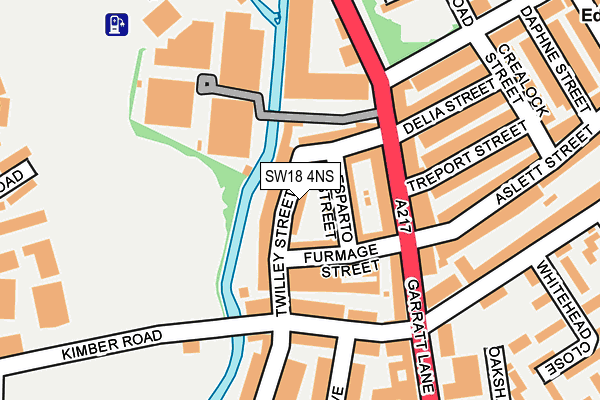 SW18 4NS map - OS OpenMap – Local (Ordnance Survey)